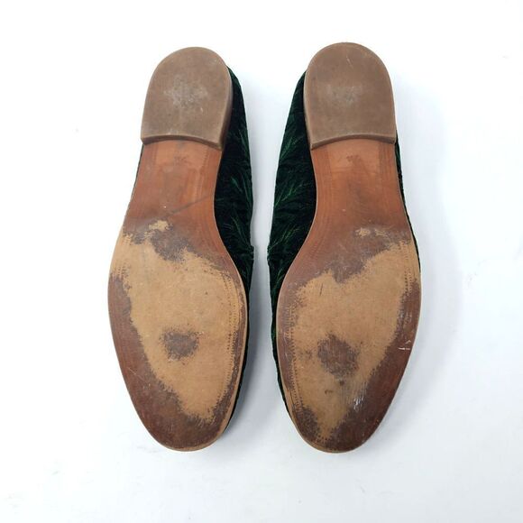 Sam Edelman Loraine Loafer Slip On Emerald Green Textured Velvet Shoes - Picture 7 of 8